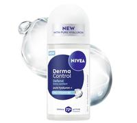 NIVEA Derma Control Defend Antitranspirante para mujer Enrollado 72 horas con ácido hialurónico y provitamina B5, 50 ml