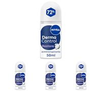 NIVEA Derma Control Restore - Desodorante Antitranspirante para Mujer - 72h de Protección contra el Sudor - Con Ácido Hialurónico y Vitamina E - No Irrita las Axilas - Pieles Sensibles - Roll-on 50 ml