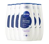 NIVEA Derma Control Restore - Ducha de cuidado con ácido hialurónico y vitamina E, fragancia hipoalergénica, para pieles sensibles, pH neutro (6 x 250 ml)
