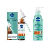 NIVEA Derma Skin Clear - Pack Sérum y Gel Limpiador - Antiimperfecciones - Ácido Salicílico, Niacinamida, Ácido Hialurónico - Reduce Poros y Puntos Negros - Piel con Imperfecciones - 30 ml + 150 ml