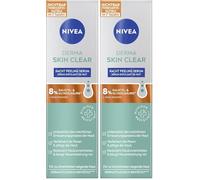 NIVEA Derma Skin Clear - Suero exfoliante nocturno para el cuidado facial para una piel visiblemente mejorada, exfoliante de suero de niacinamida con AHA y BHA (40 ml) (Paquete de 2)