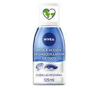 NIVEA Desmaquillador de ojos Doble Acción, 125 ml | Limpiador facial diario con extracto de aciano y biotina, desmaquilla máscara resistente al agua sin dañar tus pestañas