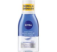 NIVEA Desmaquillante de ojos de doble efecto (125 ml), limpieza facial con fórmula nutritiva y protección de pestañas, desmaquillante para maquillaje extremadamente resistente al agua