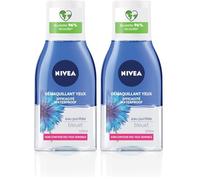 Nivea - Desmaquillante de ojos doble acción en azul (1 x 125 ml), limpiador facial enriquecido con agua purificada, cuidado facial para mujer para todo tipo de pieles, formato de viaje (Paquete de 2)