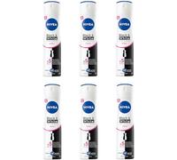 NIVEA Desodorante en aerosol Invisible Clear Black & White, 6 x 150 ml