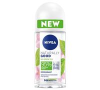 NIVEA Desodorante Naturally Good para mujer, bola orgánica de té verde, 50 ml, con 95% de ingredientes naturales y 24 horas de frescura.