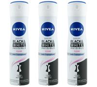 Nivea Desodorante Spray Negro y Blanco Invisible 3 X 150ml 48H Antitranspirante