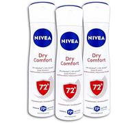 NIVEA Dry Comfort - Desodorante en spray antitranspirante (3 unidades, 150 ml, 3 unidades)