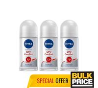 Nivea Dry Comfort Roll-on Desodorante Antibacterial Mujer 72H Sweat Protect P...