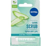 NIVEA Exfoliante labial 2 en 1 de aloe vera (4,8 g), bálsamo labial con aloe vera y vitamina E, exfolia suavemente para labios súper suaves, cuidado intensivo de los labios, sin necesidad de limpiarlo