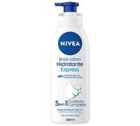 NIVEA Body Lotion Hidratante Express - Loción Corporal - 72h Hidratación - Ácido Hialurónico, Minerales Marinos y Sérum de Hidratación Profunda - Fórmula Ultraligera - Piel Normal y Seca - 400 ml