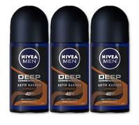 NIVEA FOR MEN DIMENSIN DE ROLLA DEDORANT - MADERA DARK + DESPRESSO + AMAZONIA Anti transpirante 48H 1.7oz/50ml (paquete de 3 paquete) (espresso)