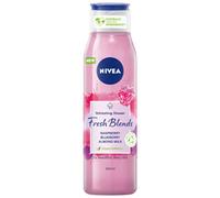 NIVEA Fresh Blends - Gel de ducha de frambuesa (300 ml), gel de ducha para mujer con aroma a frambuesa, gel de ducha vegano hecho con jugo natural de frambuesa y arándanos y leche de almendras