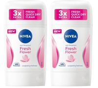 NIVEA Fresh Flower 48 H Antitranspirante en barra para mujeres, 50 ml (Paquete de 2)