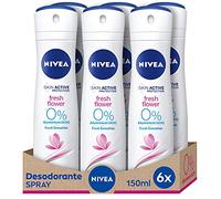 NIVEA Fresh Flower en pack de 6 (6 x 150 ml), desodorante de mujer con aroma floral, desodorante spray sin aluminio para el cuidado femenino