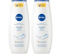 NIVEA Gel de ducha Crema Soft (500 ml), delicado gel de ducha perfumado con espuma aterciopelada, crema de ducha sedosa con valioso aceite de almendras (Paquete de 2)