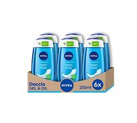 NIVEA - Gel de Ducha Fresh Fitness - En paquete de 6 botellas de 250 ml cada una- Gel de Ducha Fresco y Regenerador - Detergente para el cuerpo enriquecido con Minerales Marinos