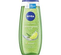 NIVEA Gel de ducha Lemongrass & Oil con pH neutro para la piel con aroma de hierba de limón, ducha mimada con perlas de aceite nutritivas (250 ml)