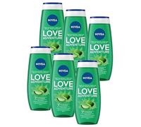 Nivea Gel de ducha Love Adventure Aloe Fresh Scent, 6 unidades (6 x 250 ml)