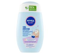 NIVEA Gel de Ducha Sweet Nanna con Pies 200 ml Bañera para Cuerpo y Cabello Bebé Bañera con Protector Lagrimeo Champú para Dormir