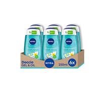 NIVEA - Gel de Ducha Tahiti Lily & Oil - En paquete de 6 botellas de 250 ml cada una - Gel de Ducha fresco y vigorizante - Fórmula en gel enriquecida con perlas de aceite y fragancia de Frangipane de Hawai