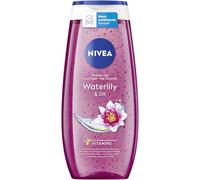 NIVEA Gel de ducha Waterlily & Oil con pH neutro para la piel con aroma fresco a lirio de agua, ducha mimada con perlas de aceite nutritivas (250 ml)