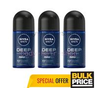 Nivea Hombres Madera Oscura Profunda Negro Carbón Roll-On Desodorante 72H Pro...