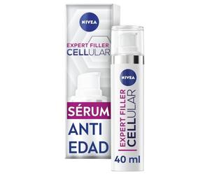 NIVEA Hyaluron Cellular Expert Filler Sérum Antiedad (1 x 40 ml), sérum reafirmante con ácido hialurónico y ácido fólico, sérum antiarrugas con efecto rellenador en 24 h