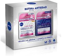 NIVEA Hyaluron Cellular Filler (2 x 50 ml), pack de cremas antiedad, set de regalo con crema de día FP30 y crema de noche, cremas reafirmantes con ácido hialurónico