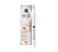 NIVEA Hyaluron Cellular Filler 3 en 1 Eye Care Concealer for Dark Circles & Fine Lines, Light Shade 01 4 ml - Crema hidratante antiedad con pigmentos minerales y ácido hialurónico para radiante bajo