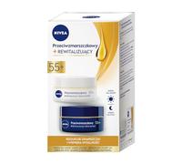 NIVEA Juego de crema antiarrugas y revitalizante de día y noche (55+) - 2 x 50 ml