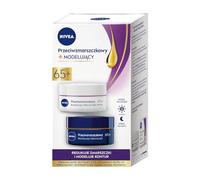 NIVEA Juego de cremas faciales antiarrugas de día y noche con soja extra, piel madura 65+, 2 x 50 ml
