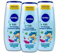 NIVEA Kids - Gel de ducha 3 en 1, 3 unidades, champú y acondicionador, aroma de manzana mágica, 3 x 250 ml