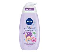 Nivea Kids Hair & Body Shampoo 500 ml Sparkle Berry 3 en 1 for Children No-tear Formula Easy Brushing Organic Aloe Vera Skin Neutral Ph Chamomile Soap-free Formula (Pack of 2)