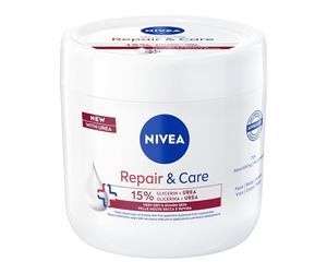 NIVEA Körpercreme Repair & Care Urea 400 ml, Allzweckcreme für sehr trockene und raue Haut, 72h Feuchtigkeitscreme, angereichert mit 15% Glycerin und Urea 15%