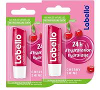 NIVEA Labello Cherry Shine (2 x 5,5 ml), Bálsamo labial enriquecido con aceites naturales y pigmentos brillantes, cuidado de los labios hidratación de larga duración durante 24 horas