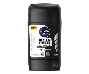 NIVEA Lápiz para hombre, color negro y blanco original, paquete de 2, 2 x 50 ml, protección 48 H