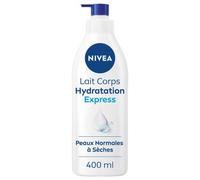 NIVEA Leche corporal Hydratation Express 72h (1 x 400 ml) - Leche corporal con ácido hialurónico puro - Cuidado corporal hidratante rápido - Sérum nutritivo para la piel normal