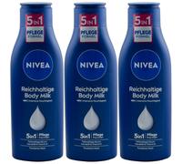 Nivea Leche Corporal Rica 3 X 250Ml 5En1 Loción Corporal Contra Piel Seca