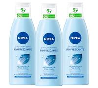 Nivea Leche limpiadora y tónico 2 en 1 elimina el maquillaje y las impurezas, efecto refrescante con agua purificada y flor de loto sagrada para todo tipo de pieles, 3 botellas de 200 ml