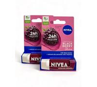 Nivea LipBalm Blackberry Shine Lip Care 4,8 g (paquete de 2)