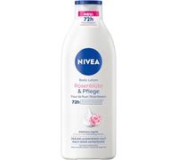 NIVEA Loción corporal con pétalos de rosa y cuidado, 400 ml | Crema corporal con aceite de argán y suero de cuidado profundo, aroma a pétalos de rosa, 72 h de humedad, absorción rápida