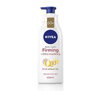 NIVEA Loción corporal Q10 60+ Mature Skin (400 ml), crema reafirmante nutritiva con Q10 y aceite de argán, crema hidratante NIVEA 72H para pieles maduras y envejecidas