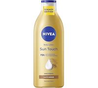 NIVEA Loción corporal Sun Touch, loción de cuidado con efecto bronceador suave, sin rayas, crema corporal hidratante con extracto de ginkgo y aceite de semilla de uva (400 ml)