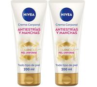 NIVEA Luminous 630 Crema corporal antiestrías y manchas (1 x 200 ml), crema Nivea antiestrías para un tono de piel uniforme, crema hidratante corporal con 48 h de hidratación (Paquete de 2)