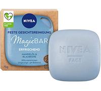 Nivea MagicBar Limpiador facial refrescante (75 g), limpiador facial para una sensación agradable y suave, cosmética natural certificada con aceite de almendra y arándanos