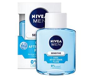 Nivea Men, 3 Pack Medio Aftershave refrigeración Fluid para hombres, 3 x Botella de 100 ml, Sensitive Cool, 0% Alcohol