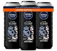 NIVEA Men Active Clean Gel para el cuerpo, carbón natural, 16.9 onzas líquidas (paquete de 3)