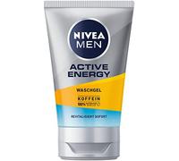 NIVEA MEN Active Energy Gel de lavado de 100 ml, gel de limpieza con cafeína de fuente 100% natural, refrescante y minuciosa limpieza facial