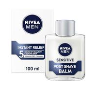 NIVEA MEN Bálsamo sensible para después del afeitado (100 ml), 0% de alcohol con manzanilla y vitamina E, alivia la piel de 5 signos de irritación, esencial para el cuidado de la piel y el afeitado para hombres